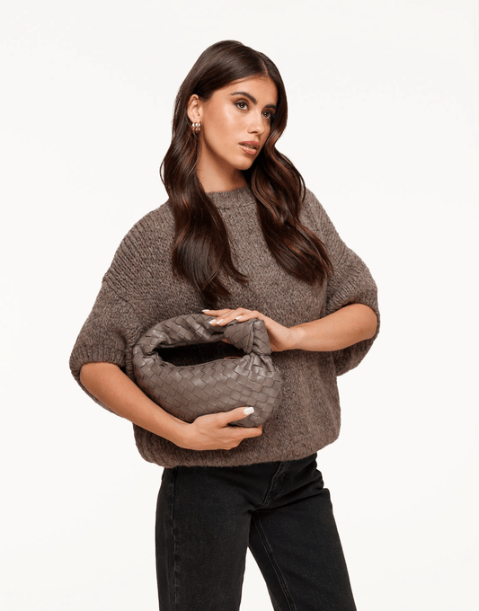 Taupe Middel Gevlochten - Tas - Olivia & Kate