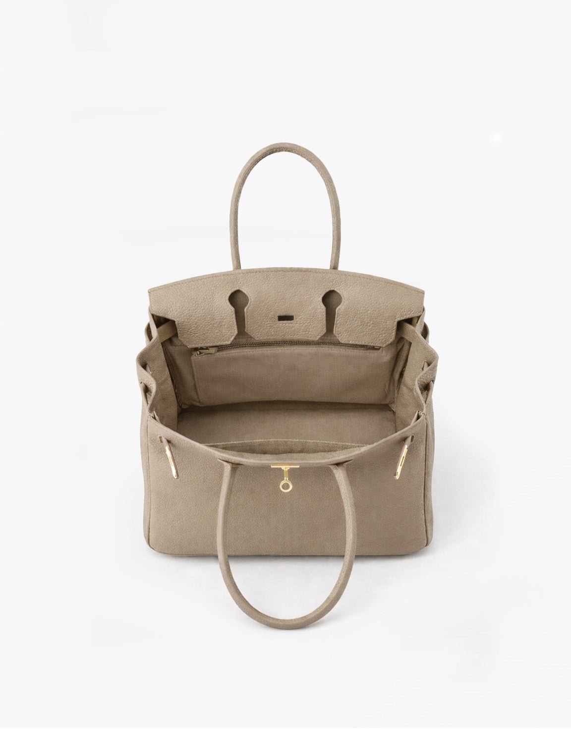 Taupe Middel Gouden Details - Tas - Olivia & Kate