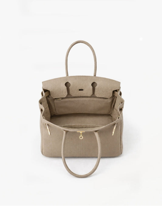 Taupe Middel Gouden Details - Tas - Olivia & Kate