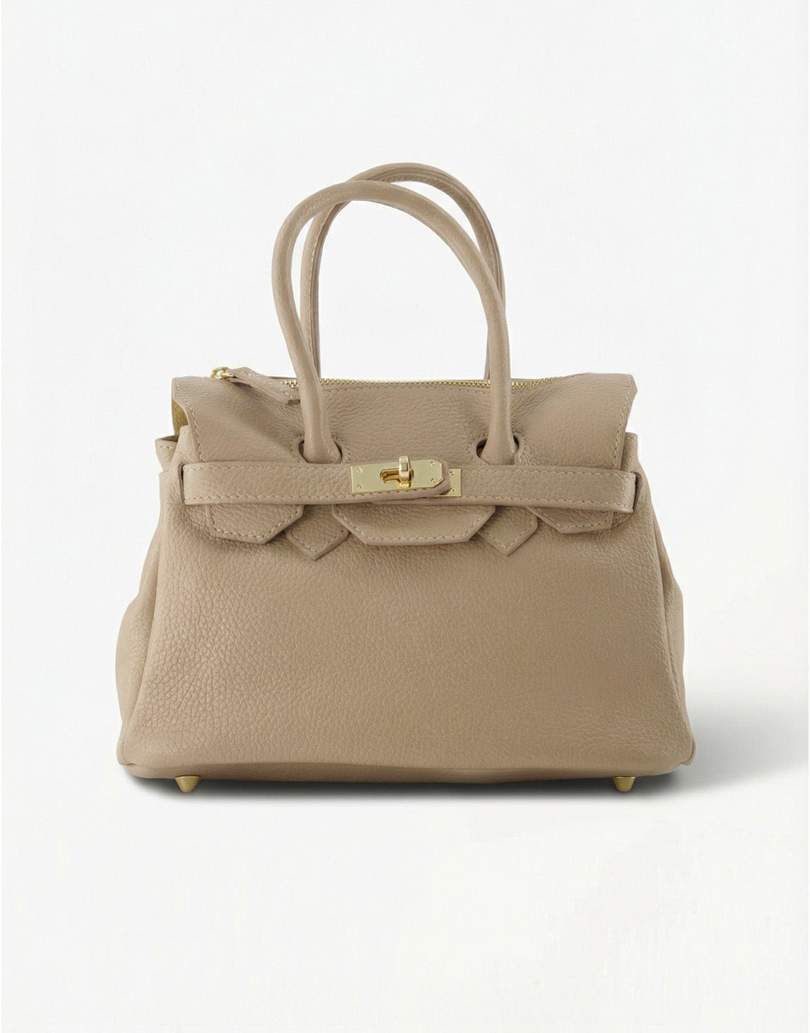 Taupe Medium Gold Details - Bag - Olivia & Kate