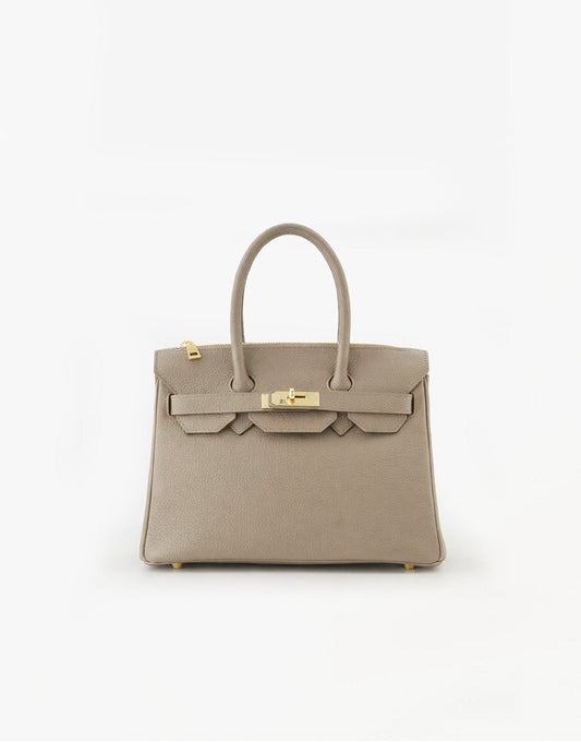 Taupe Middel Gouden Details - Tas - Olivia & Kate