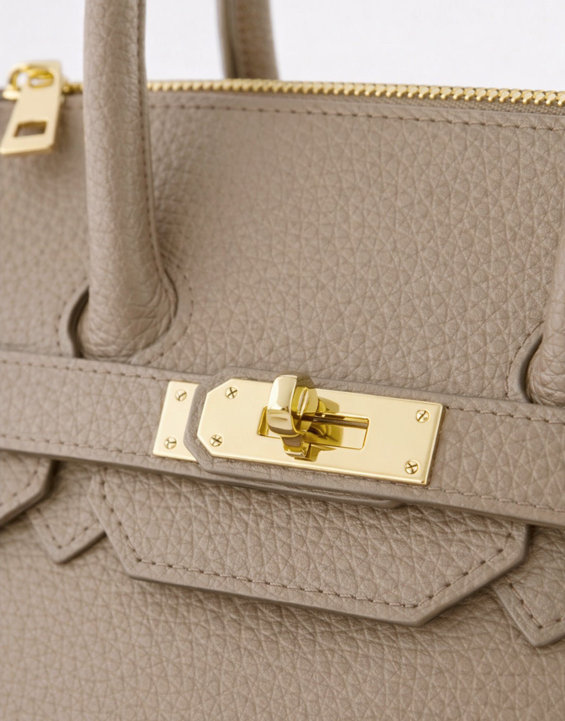 Taupe Middel Gouden Details - Tas - Olivia & Kate