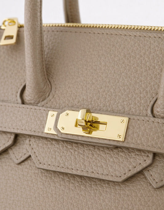 Taupe Middel Gouden Details - Tas - Olivia & Kate