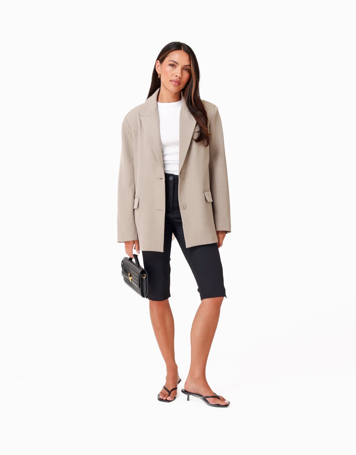 Taupe Oversized - Blazer - Olivia & Kate