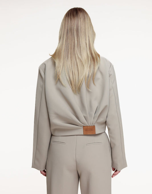 Taupe Premium Achterkant Detail Jas - Set - Olivia & Kate