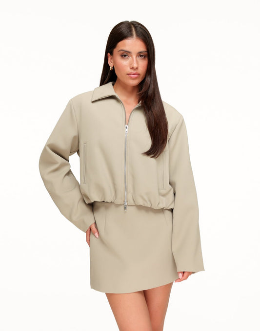 Taupe Premium Classic Lage Heup Skort - Set - Olivia & Kate