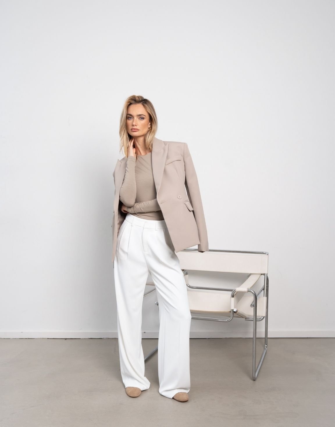 Taupe Premium Detail - Blazer - Olivia & Kate