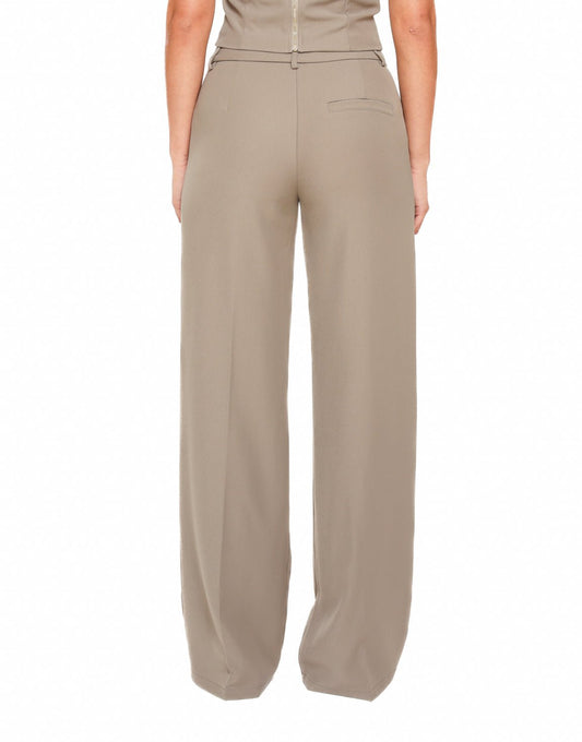 Taupe STUDIO Wijde - Pantalon - Olivia & Kate