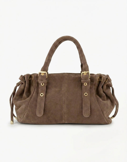 Taupe Suede City - Bag - Olivia & Kate