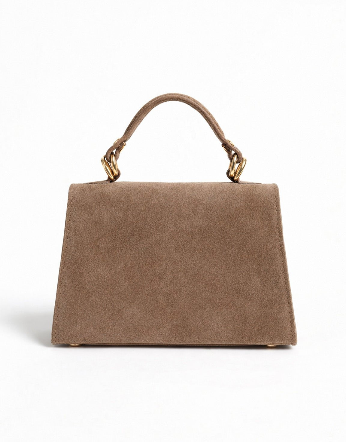 Taupe Suede Gold Detail - Bag - Olivia & Kate