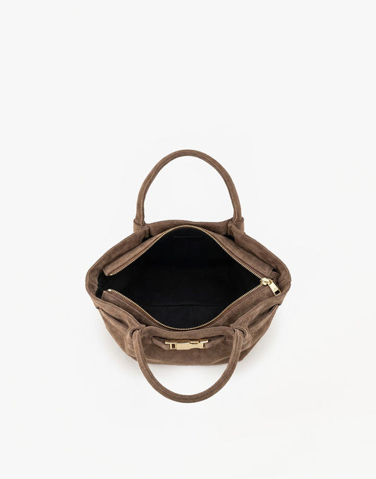 Taupe Suede Shopper - Tas - Olivia & Kate
