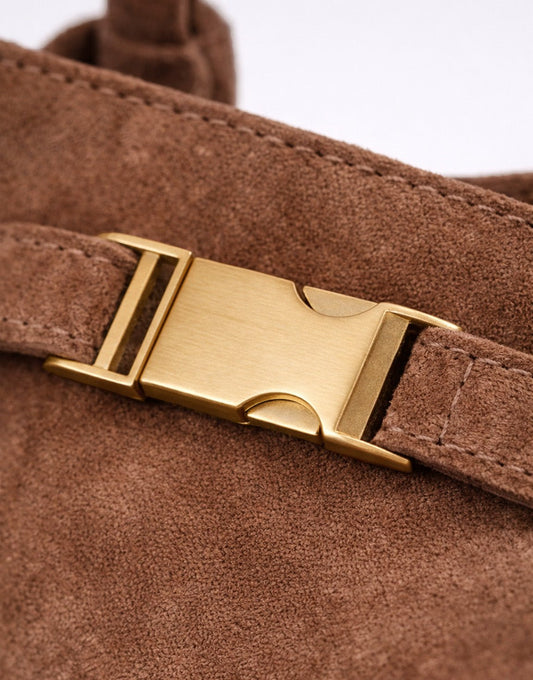 Taupe Suede Shopper - Tas - Olivia & Kate