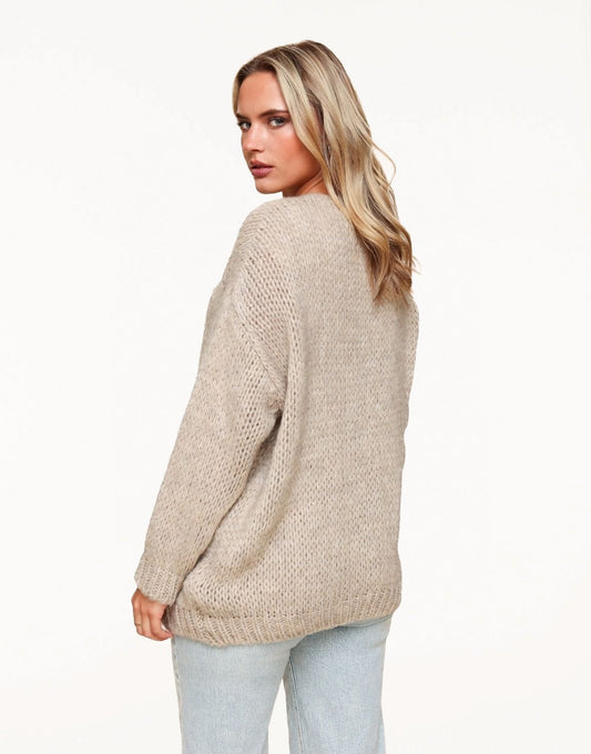 Taupe Wool - Cardigan - Olivia & Kate