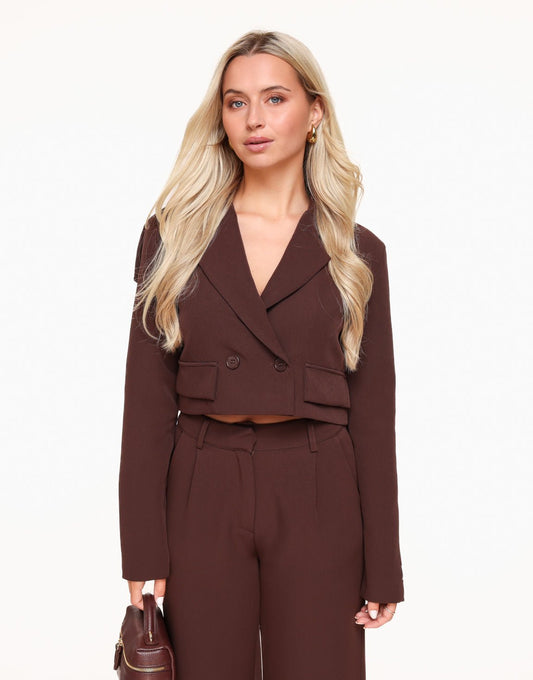 Warm Bruine F/W Edit Cropped LS - Blazer - Olivia & Kate