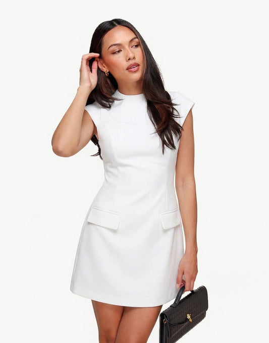 Witte Aangesloten SS - Jurk - Olivia & Kate