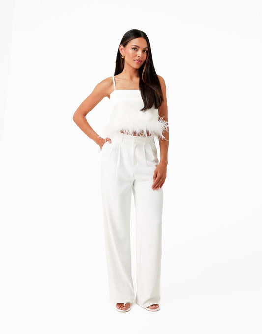 Witte Bandeau Veren - Top - Olivia & Kate