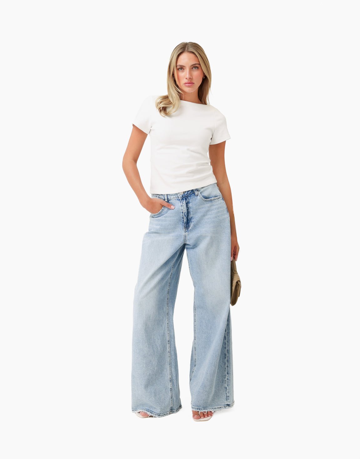 Witte Boot Hals SS - Top - Olivia & Kate