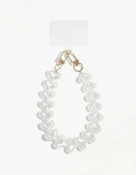 Witte Brede Hartjes - Telfoonkoord - Olivia & Kate