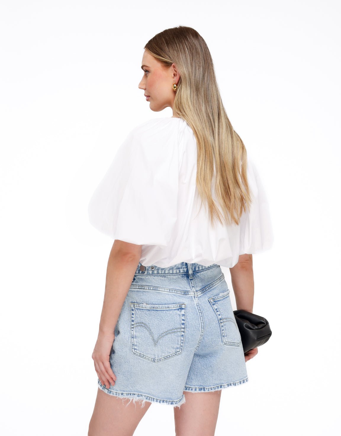 Witte Cropped Ballon SS - Top - Olivia & Kate