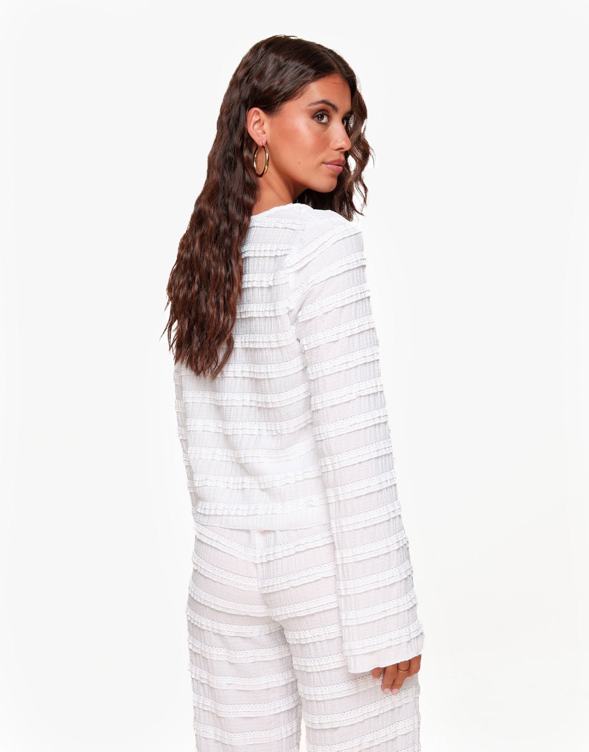 Witte Detail LS - Top - Olivia & Kate