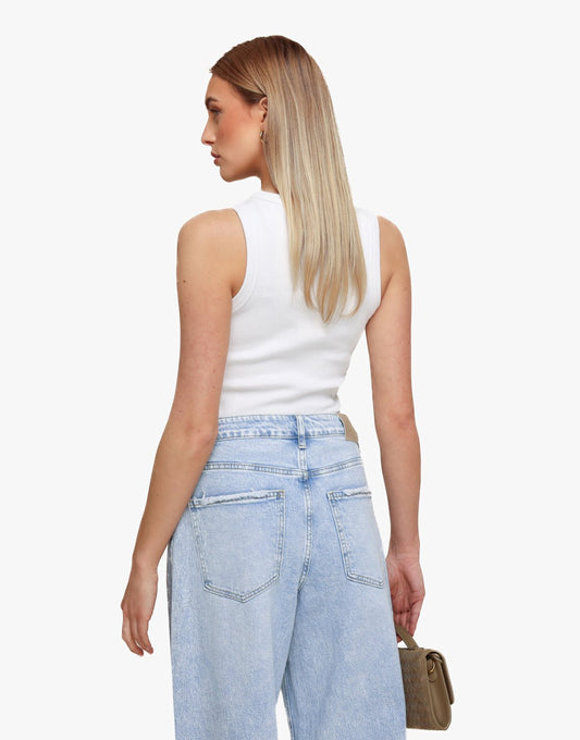 Witte Fine Ribb - Top - Olivia & Kate