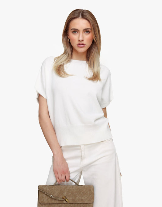 Witte Gebreide SS - Top - Olivia & Kate