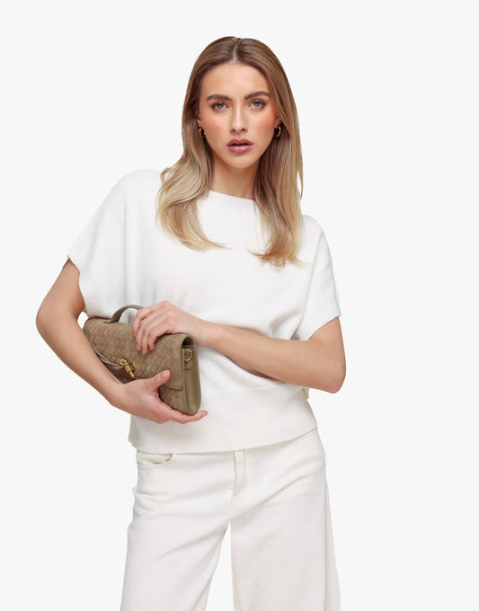 Witte Gebreide SS - Top - Olivia & Kate
