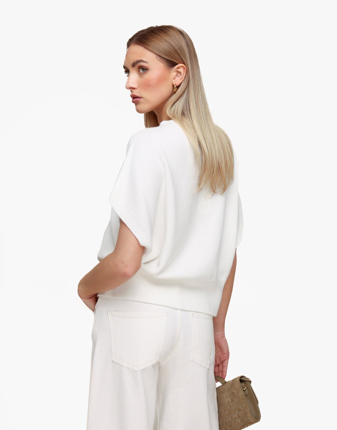 Witte Gebreide SS - Top - Olivia & Kate