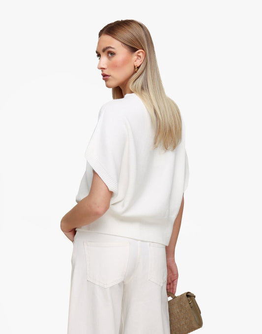 Witte Gebreide SS - Top - Olivia & Kate