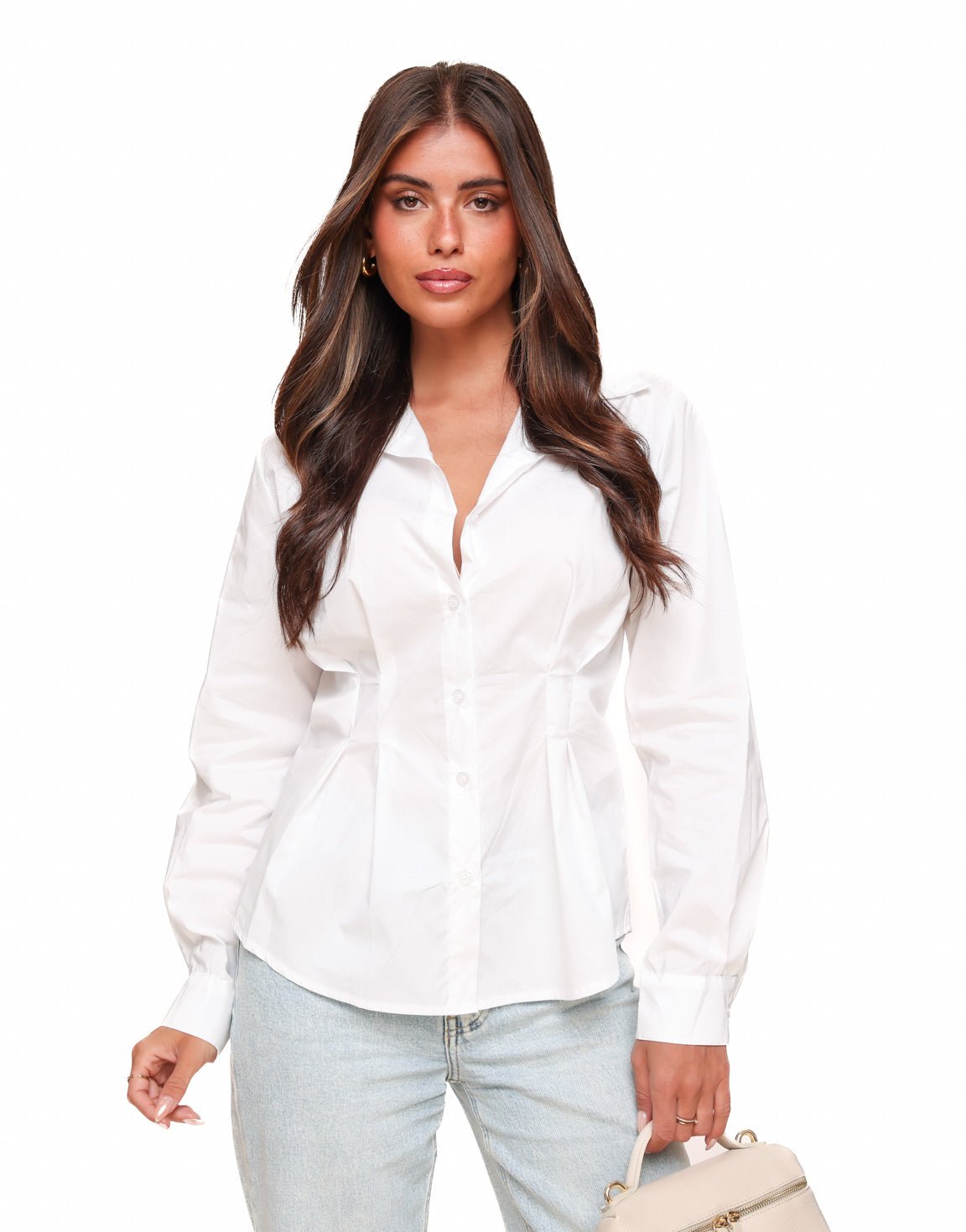 Witte Getailleerde - Blouse - Olivia & Kate