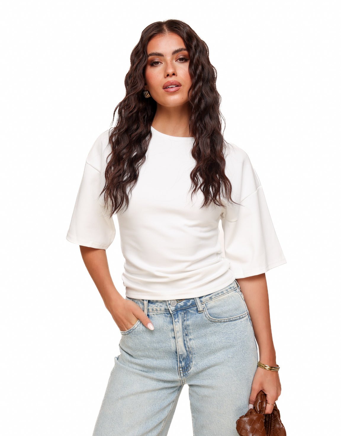 Witte Getailleerde - T-shirt - Olivia & Kate