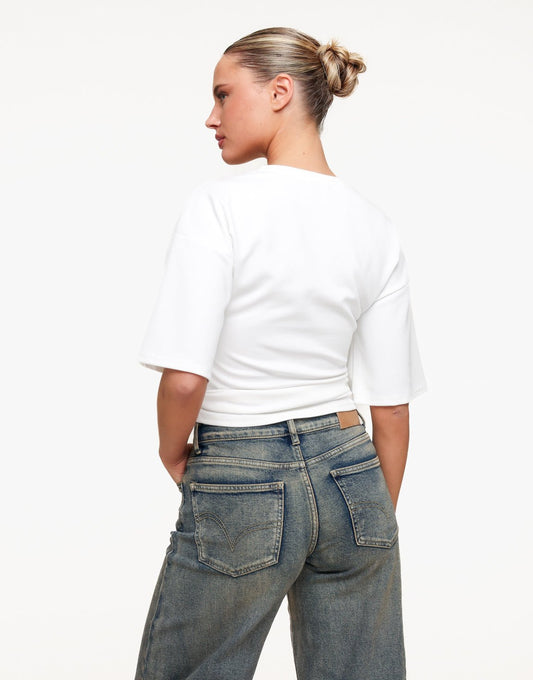 Witte Getailleerde - T-shirt - Olivia & Kate