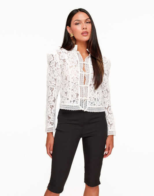 Witte Kanten LS - Top - Olivia & Kate