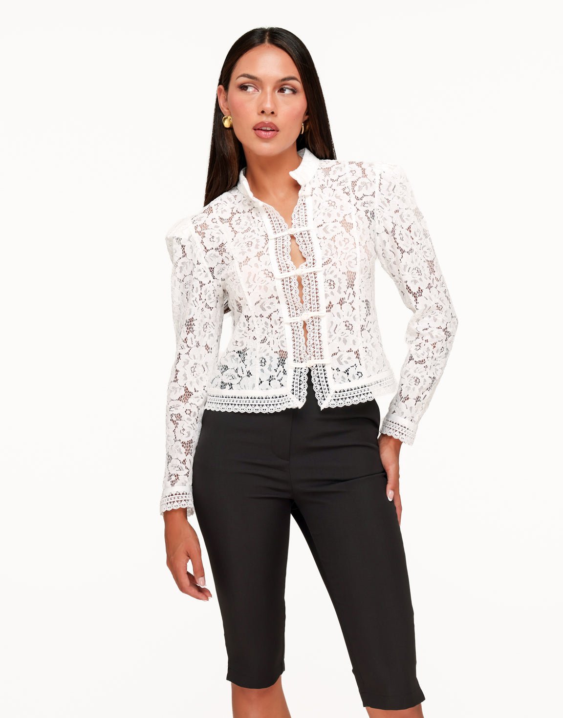 Witte Kanten LS - Top - Olivia & Kate