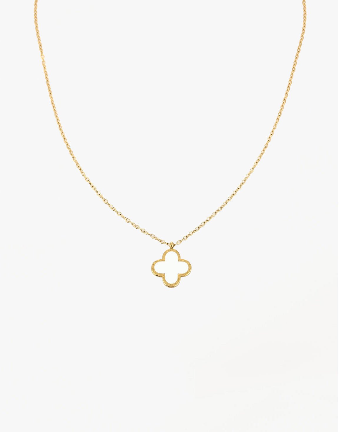 Witte Klaver - Ketting - Olivia & Kate