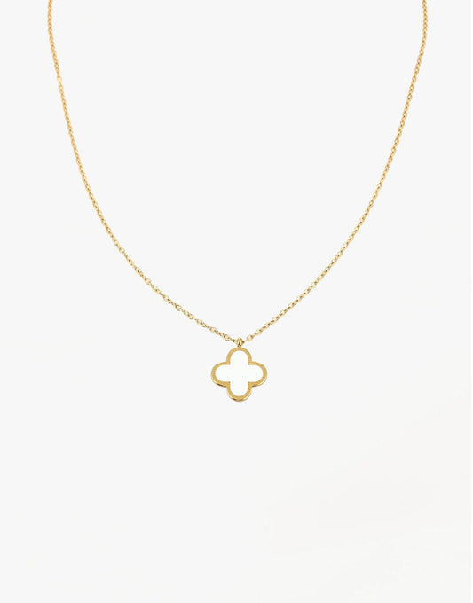 Witte Klaver - Ketting - Olivia & Kate
