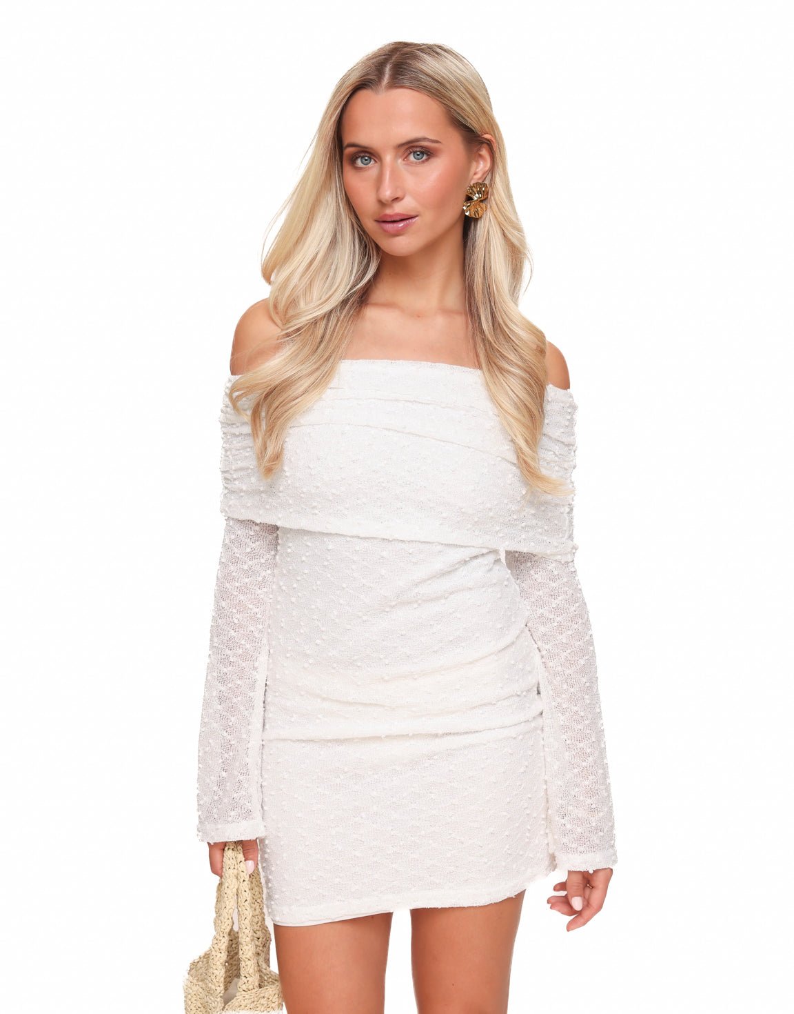 Witte Korte Omgeslagen Off Shoulder - Jurk - Olivia & Kate