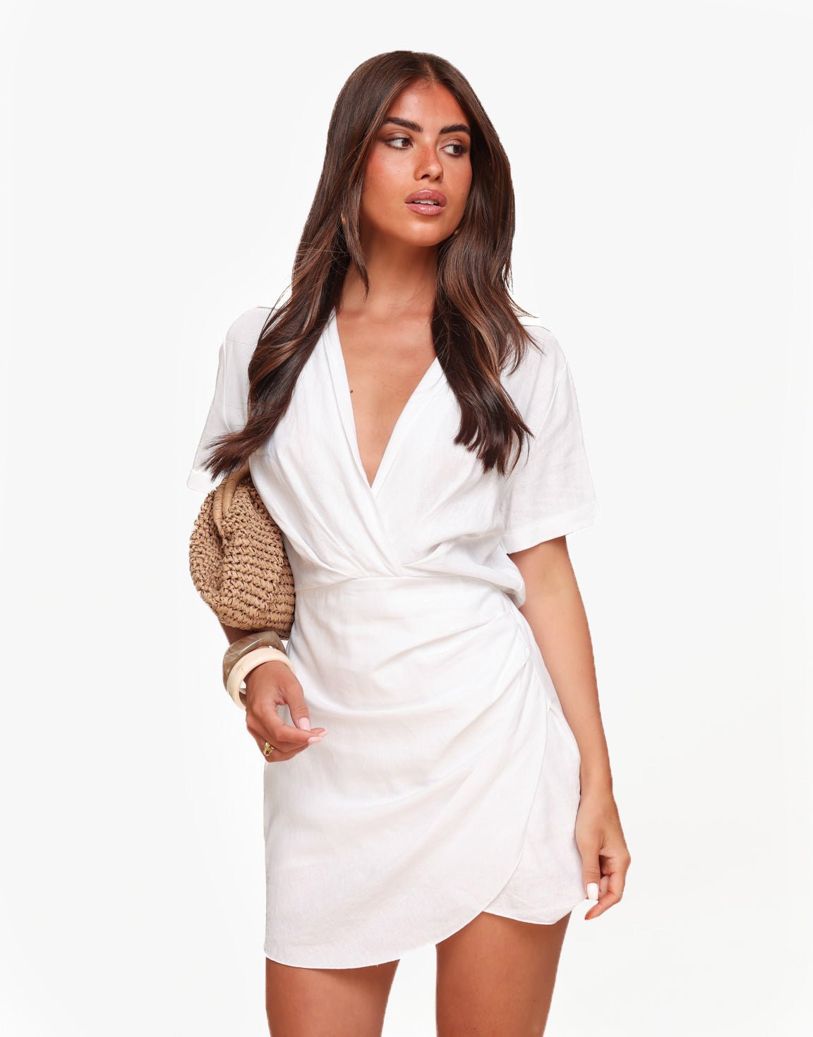 Witte Linnen SS - Jurk - Olivia & Kate