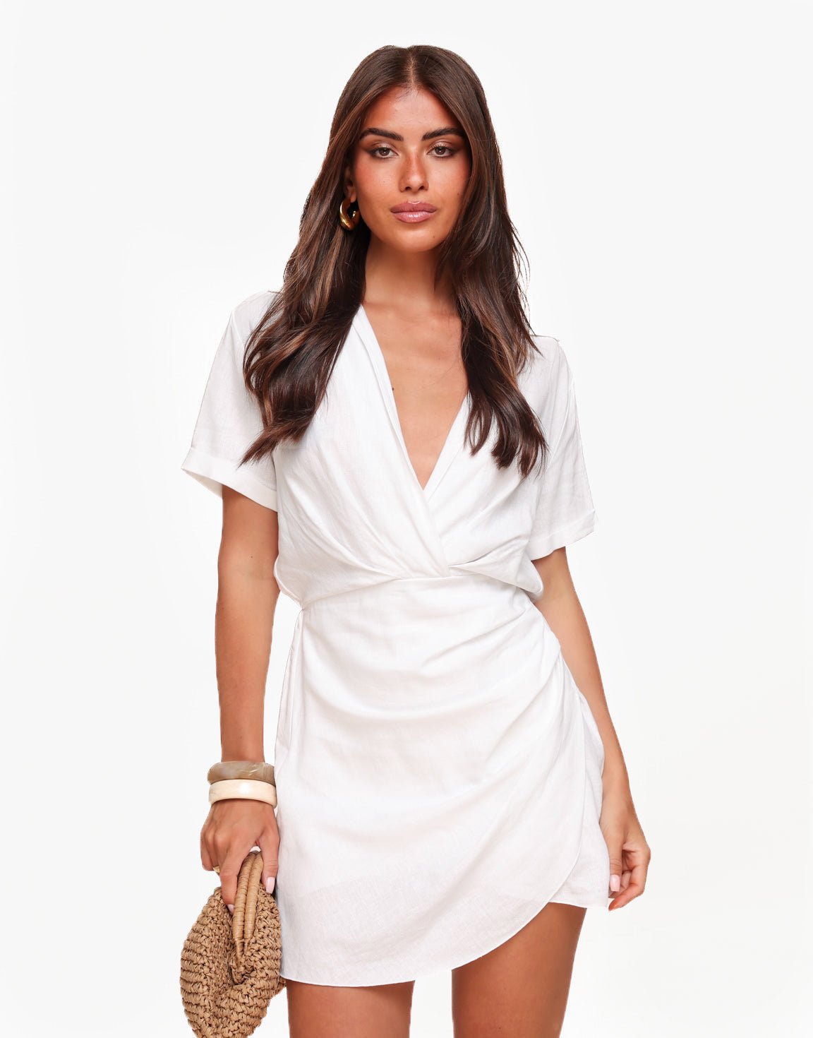 Witte Linnen SS - Jurk - Olivia & Kate