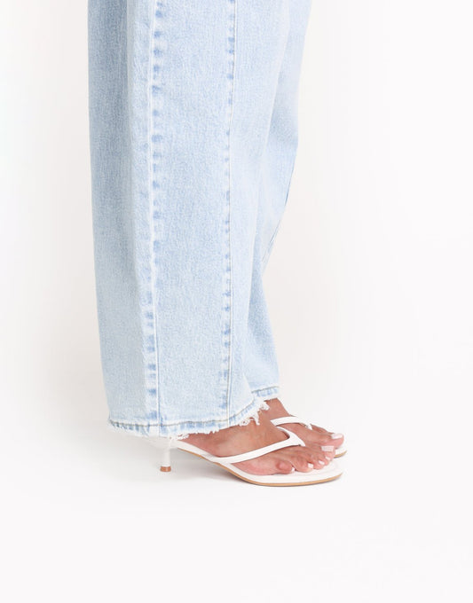 Witte Mid Hak - Teenslipper - Olivia & Kate