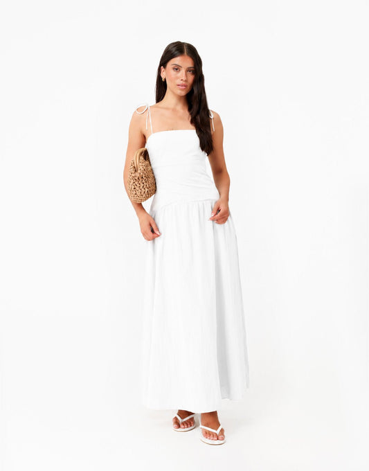 Witte Mouwloze Maxi - Jurk - Olivia & Kate