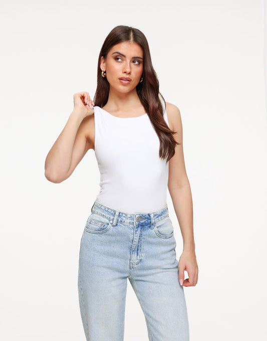 White Reversible Sleeveless Basic - Top - Olivia & Kate