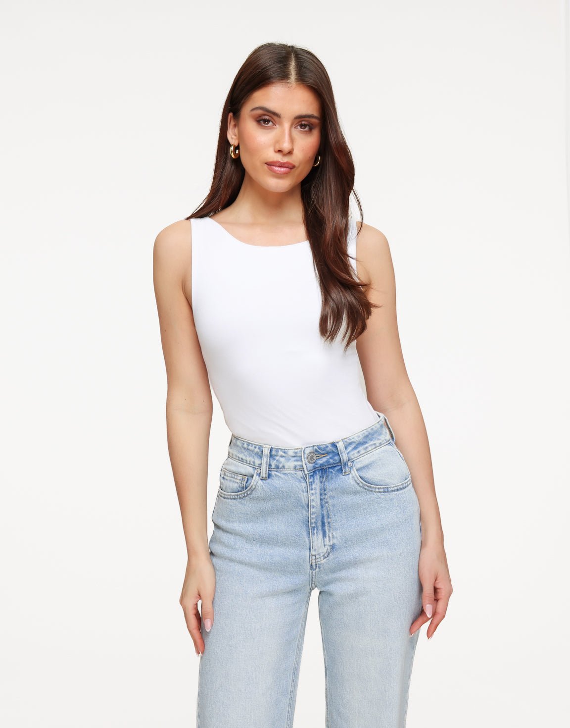 White Reversible Sleeveless Basic - Top - Olivia & Kate