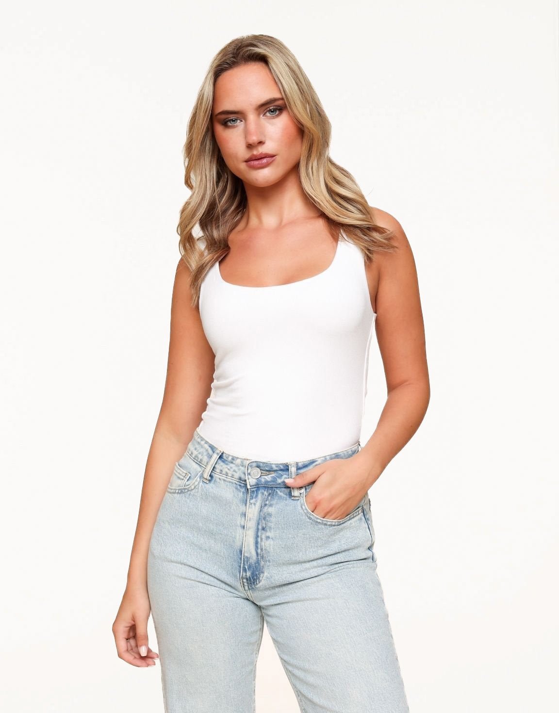 White Reversible Sleeveless Basic - Top - Olivia & Kate