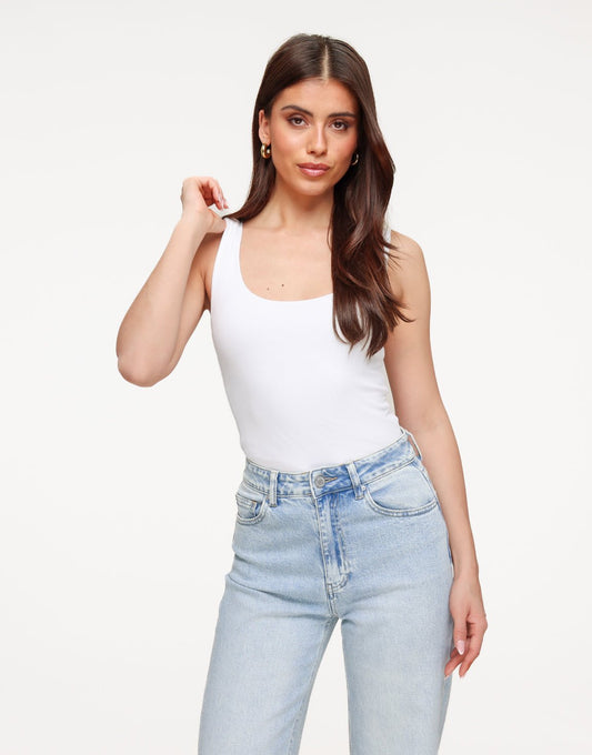 White Reversible Sleeveless Basic - Top - Olivia & Kate