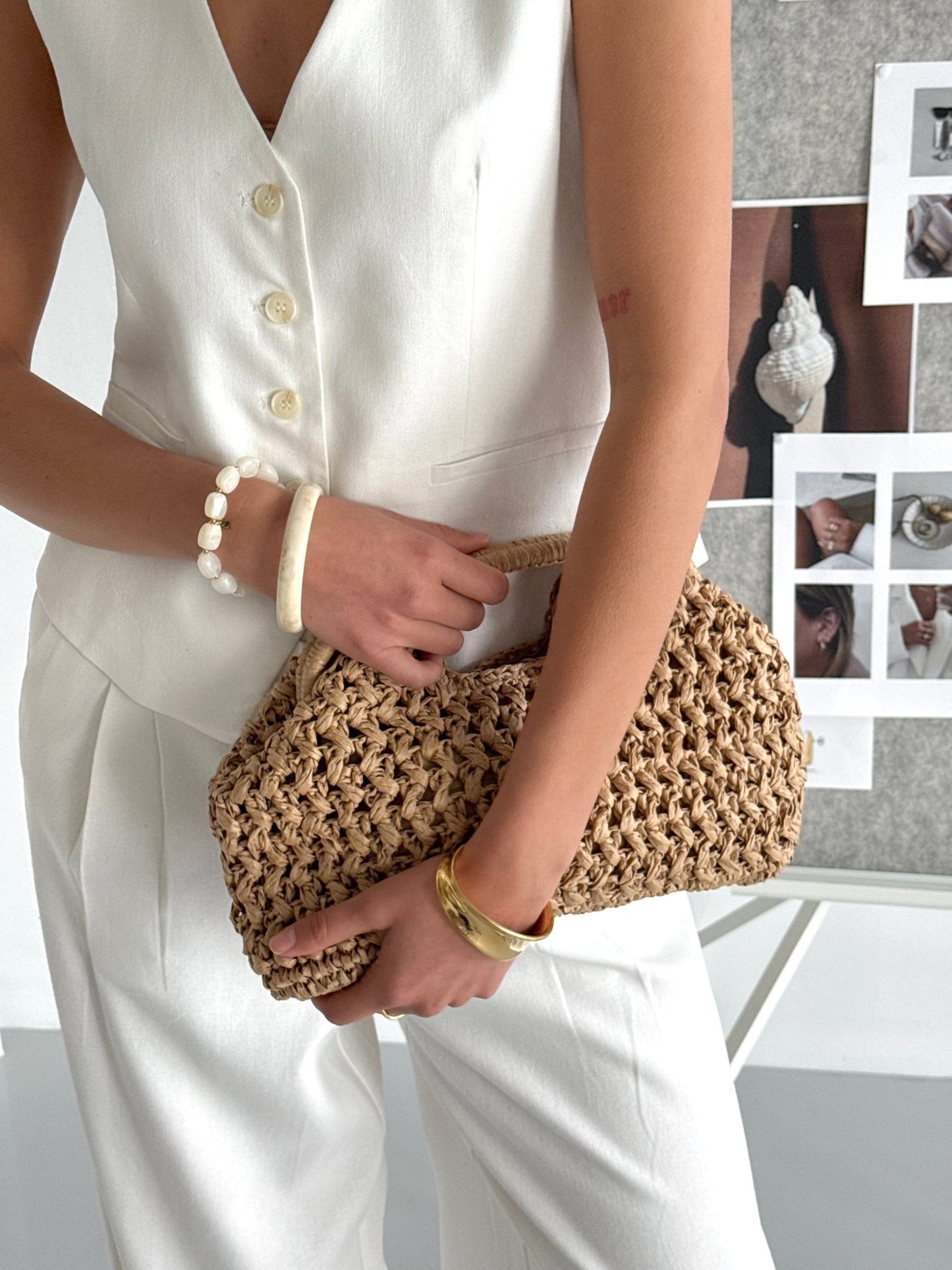 Witte Ovale Kristallen - Armband - Olivia & Kate