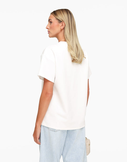 Witte Oversized Basic SS - T-shirt - Olivia & Kate