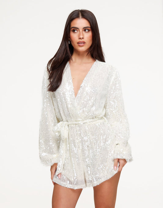 Witte Pailletten - Playsuit - Olivia & Kate