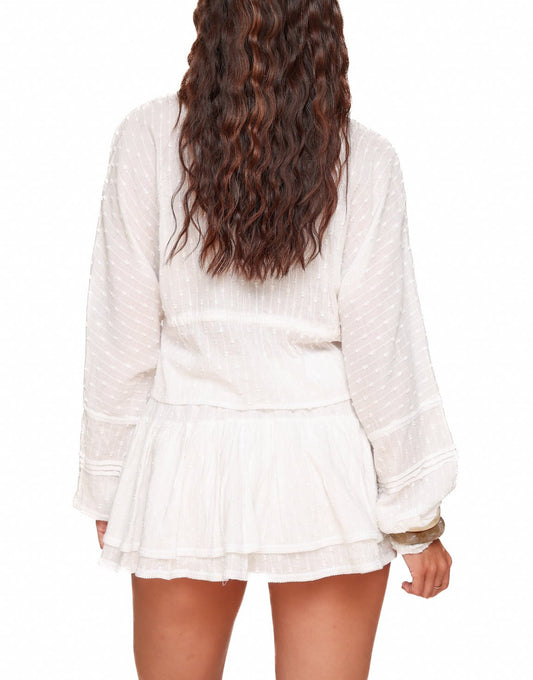 Witte Petite Ruffel V - hals - Set - Olivia & Kate