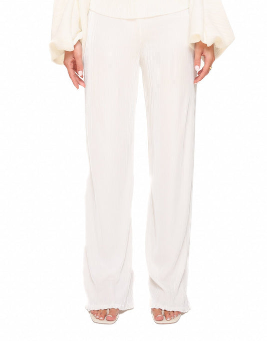 Witte Plisse Wijde - Broek - Olivia & Kate